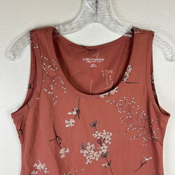 Soft Surroundings Terracotta Floral Lace Tank Top - Picture 4 of 6